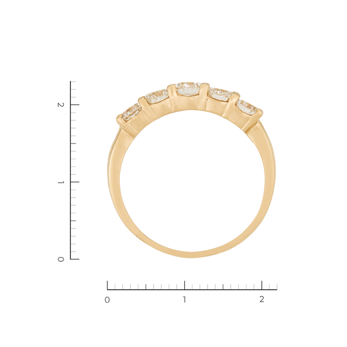 Кольцо из желтого золота 585 пробы c 5 бриллиантами, Л 2809 8072 за 275000