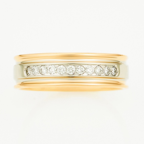 Кольцо из комбинированного золота 585 пробы c 11 бриллиантами, Л20099114 за 19250