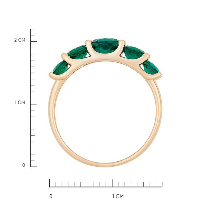 Кольцо из золота 585 пробы c синтетическими изумрудами, Л 5805 0309 за 18320