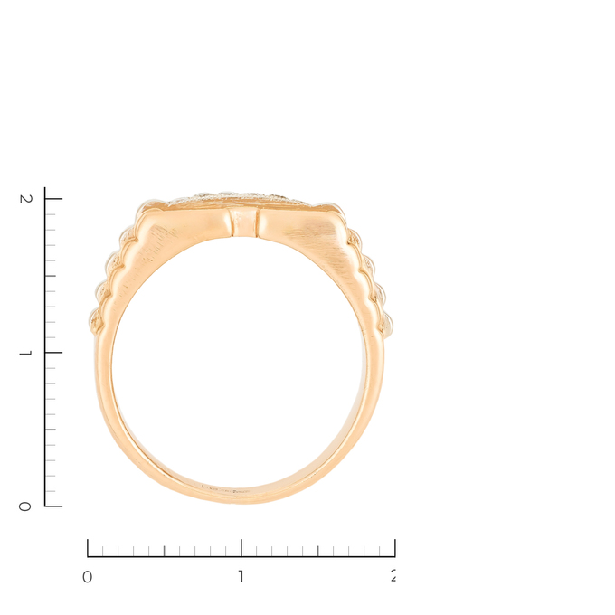 Кольцо из комбинированного золота 585 пробы c 6 бриллиантами, Л 1615 1663 за 51920