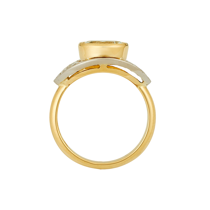 Кольцо из золота 750 пробы c аквамарином и бриллиантами, Л 6001 8372 за 98000