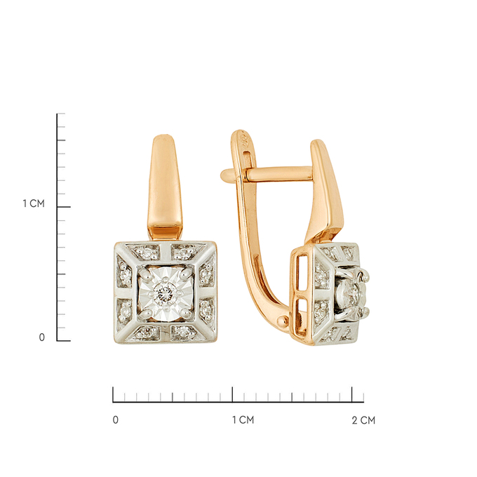 Серьги из золота 585 пробы c бриллиантами, Ц О007 1724 за 38800
