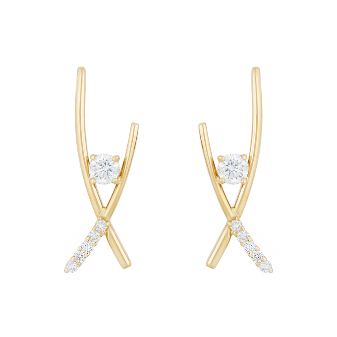 Серьги из золота 750 пробы c бриллиантами, Л 4507 8365 за 132000