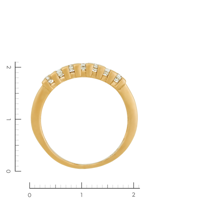 Кольцо из желтого золота 750 пробы c 7 бриллиантами, Л 7100 5970 за 64000