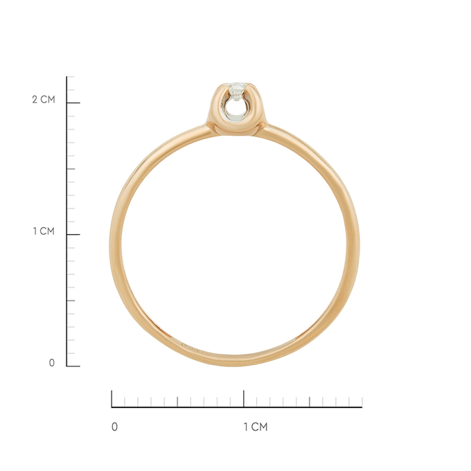 Кольцо из золота 585 пробы c бриллиантом, Л 2913 1953 за 17520
