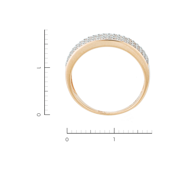 Кольцо из золота 585 пробы c фианитами