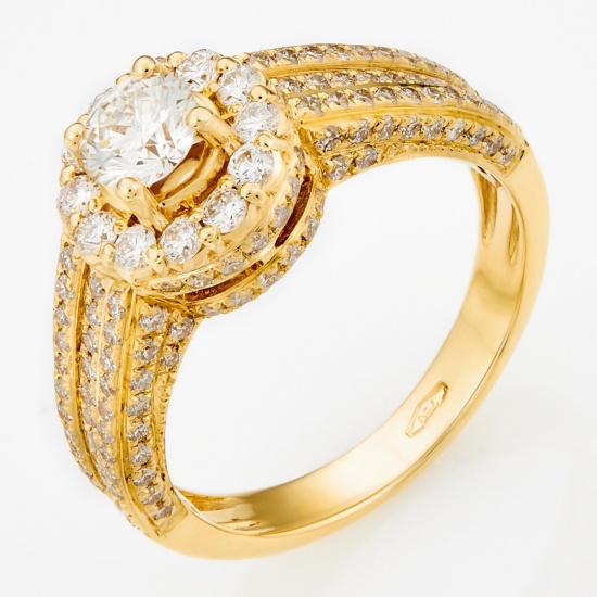 Кольцо из желтого золота 750 пробы c 147 бриллиантами, Л49039994 за 235600