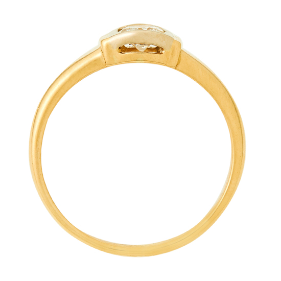 Кольцо из комбинированного золота 750 пробы c 1 бриллиантом, Л28090059 за 67500