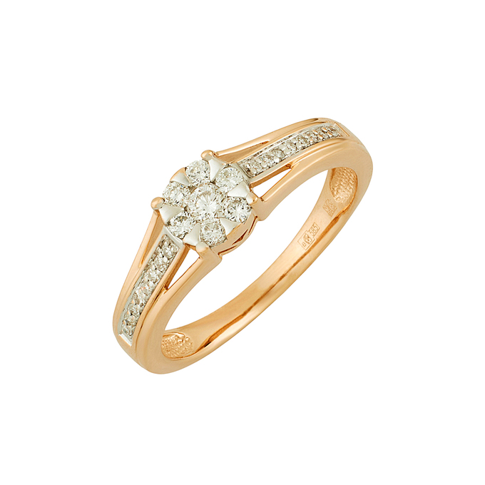 Кольцо из золота 585 пробы c бриллиантами, Л 2213 1212 за 33520