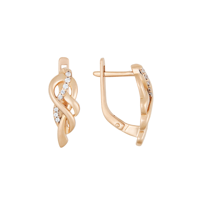 Серьги из золота 585 пробы c фианитами, Л 0408 4896 за 26960