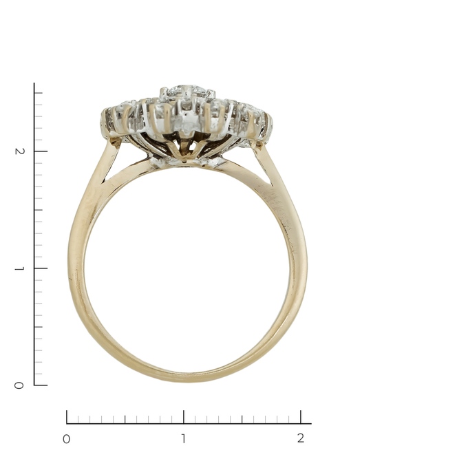 Кольцо из золота 750 пробы c 41 бриллиантами