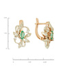 Серьги из золота 585 пробы c изумрудами и бриллиантами
