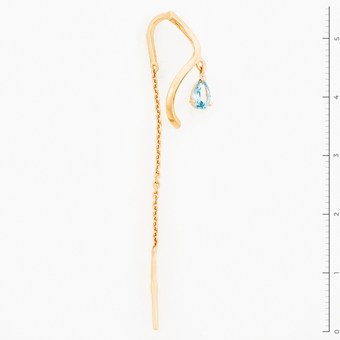 Серьги из красного золота 585 пробы c 2 топазами