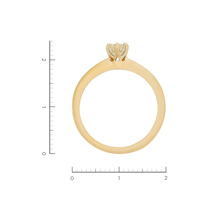 Кольцо из желтого золота 585 пробы c 1 бриллиантом, Л 2010 4483 за 36540