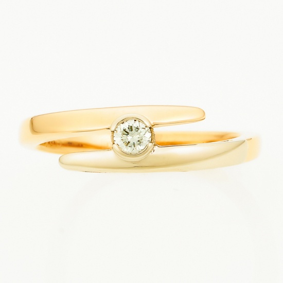 Кольцо из комбинированного золота 585 пробы c 1 бриллиантом, Л75011606 за 18900