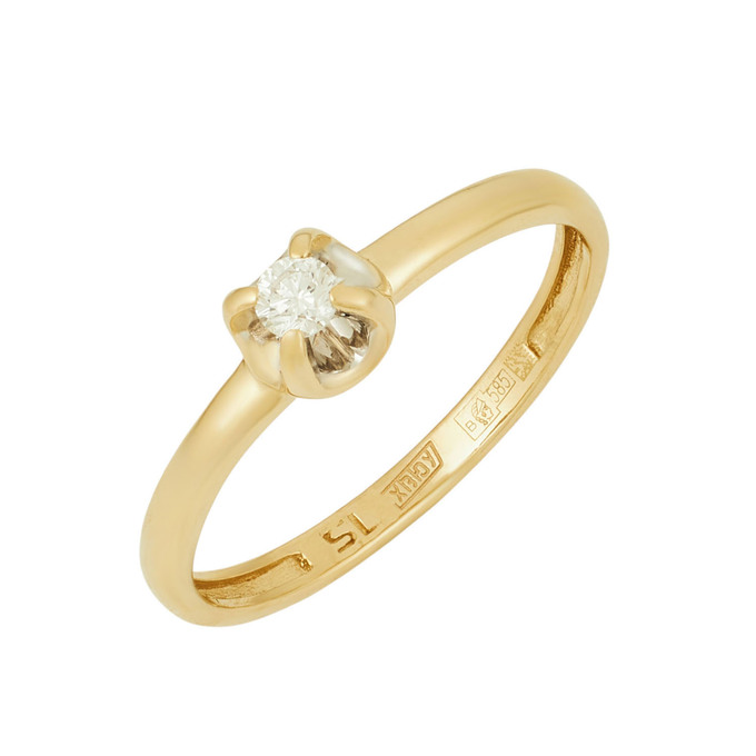 Кольцо из золота 585 пробы c бриллиантом, Л 7502 9597 за 18320