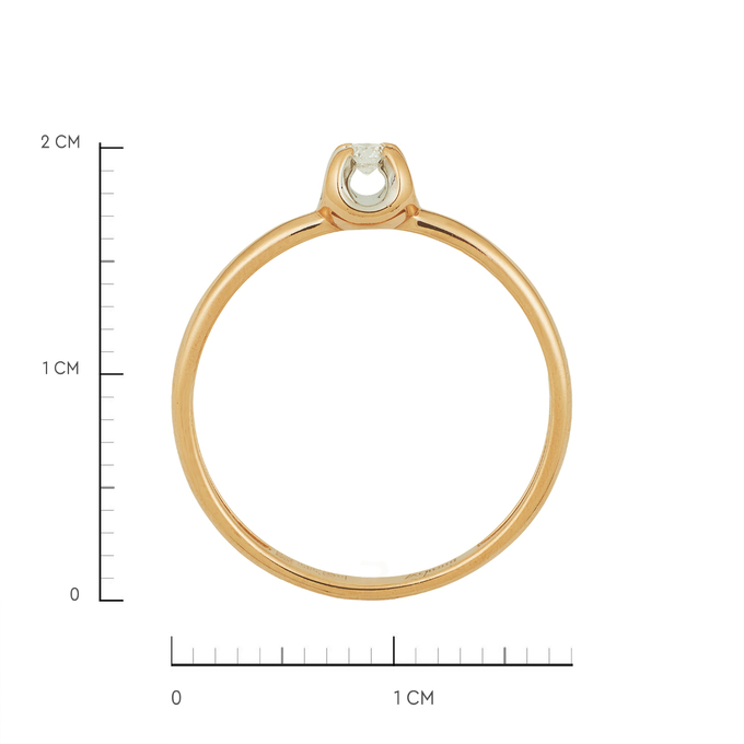 Кольцо из золота 585 пробы c бриллиантом, Л 4107 5668 за 16800