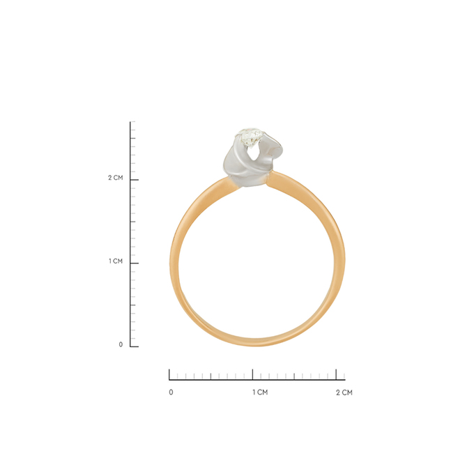 Кольцо из золота 585 пробы c бриллиантом