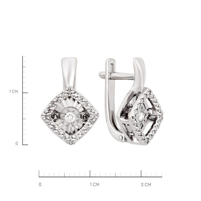 Серьги из золота 585 пробы c бриллиантами, Л 0515 3967 за 38500