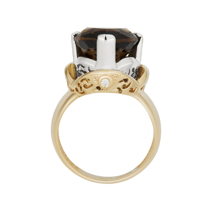 Кольцо из золота 585 пробы c раухтопазом и бриллиантами, Л 1116 4117 за 92400