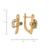Серьги из золота 585 пробы c бриллиантами и изумрудами