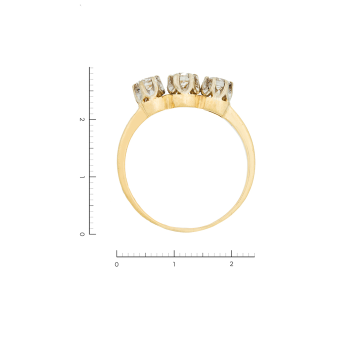 Кольцо из комбинированного золота 585 пробы c 3 бриллиантами, Л 6102 3974 за 85520