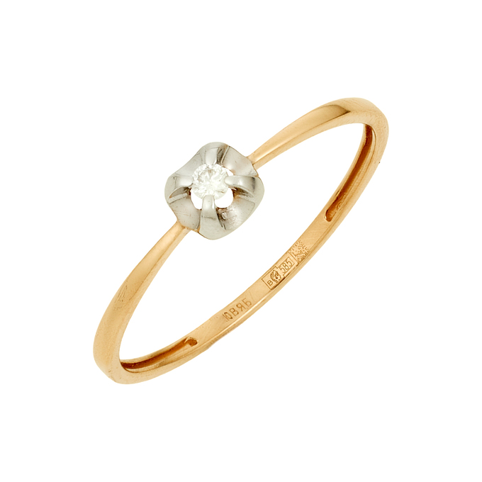 Кольцо из золота 585 пробы c бриллиантом