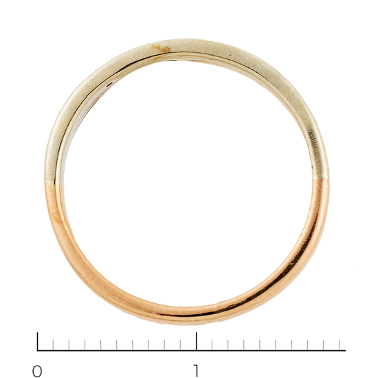 Кольцо из комбинированного золота 585 пробы c 3 бриллиантами, Л31121997 за 9950
