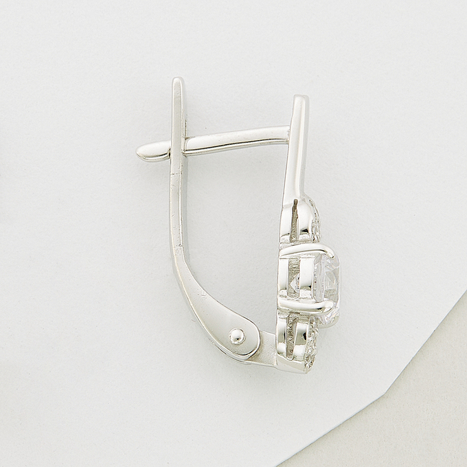 Серьги из золота 585 пробы c фианитами