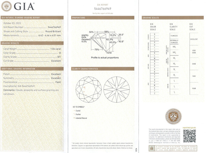 Кольцо из золота 750 пробы c бриллиантом, Л 2811 7678 за 810000