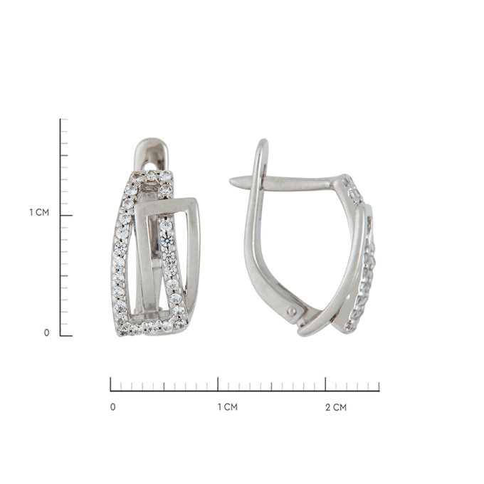 Серьги из золота 585 пробы c 52 фианитами, Л 4507 7627 за 22720