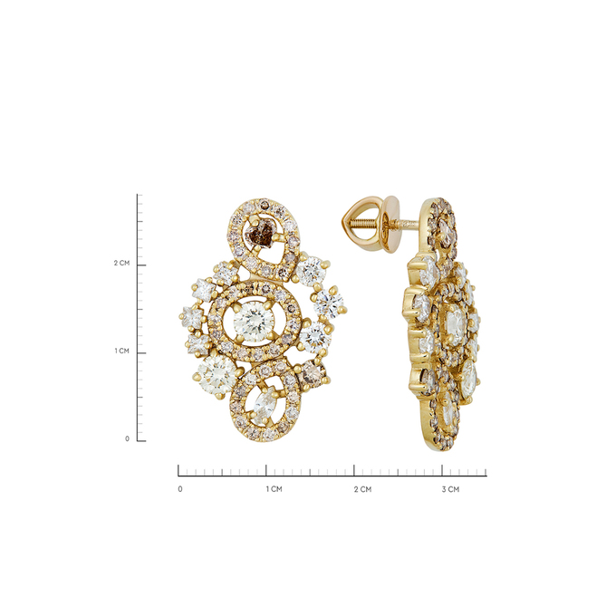 Серьги из золота 585 пробы c бриллиантами, Л 2810 9789 за 441000