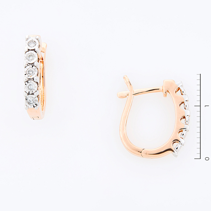 Серьги из золота 585 пробы c 10 бриллиантами
