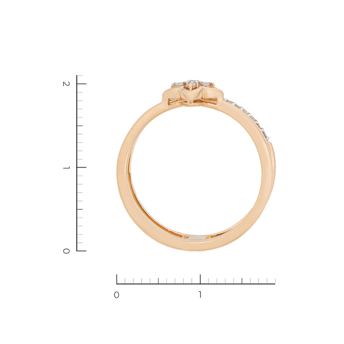 Кольцо из золота 585 пробы c 23 бриллиантами, Л 6402 0045 за 12200