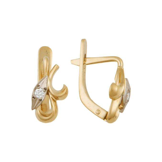 Серьги из золота 750 пробы c бриллиантами, Ц О007 2630 за 55600