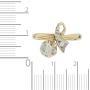 Кольцо из комбинированного золота 750 пробы c 2 бриллиантами 099321 фото 3