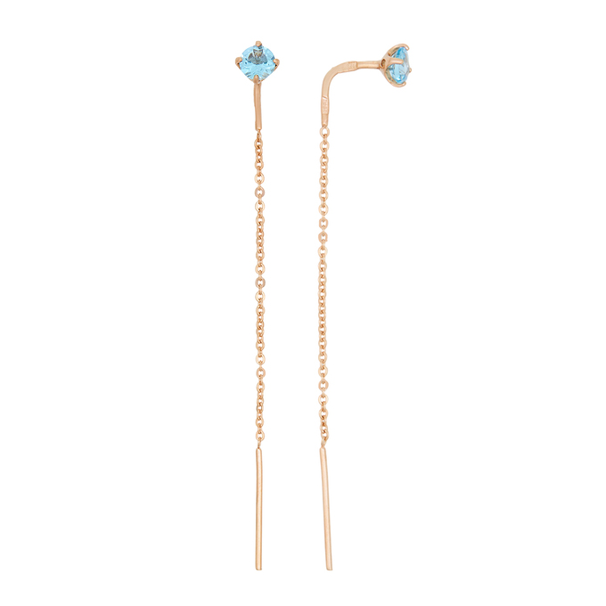 Серьги из золота 585 пробы c топазами, Л 7601 2322 за 6400
