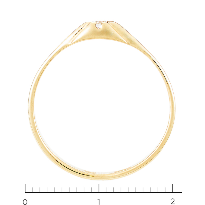 Кольцо из желтого золота 585 пробы c 1 бриллиантом