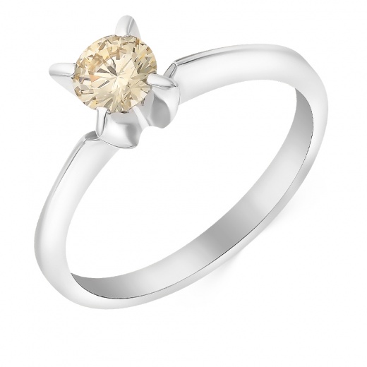 Купить кольцо из белого золота 585 пробы c 1 бриллиантом в Москве (арт.Л54012531) в интернет магазине Залог Успеха