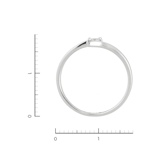 Кольцо из белого золота 585 пробы c 1 бриллиантом, Л 7101 8463 за 9520