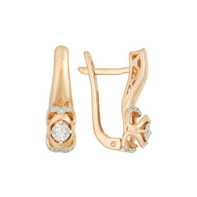 Серьги из золота 585 пробы c бриллиантами