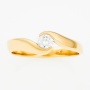 Кольцо из желтого золота 750 пробы c 1 бриллиантом Л11139725 фото 2
