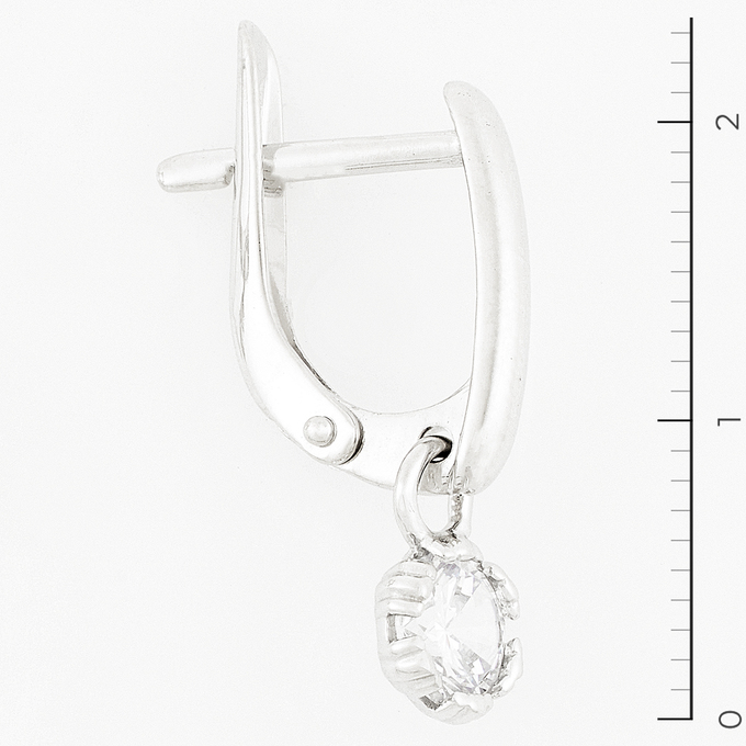Серьги из белого золота 585 пробы c фианитами