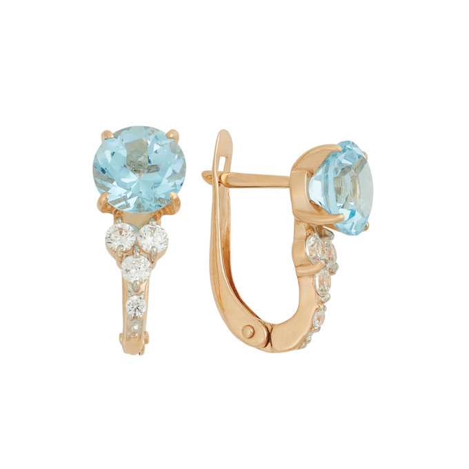 Серьги из золота 585 пробы с топазами и фианитами, Л 2317 1395 за 29600