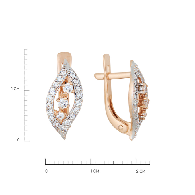 Серьги из золота 585 пробы c фианитами, Л 5804 8301 за 20320