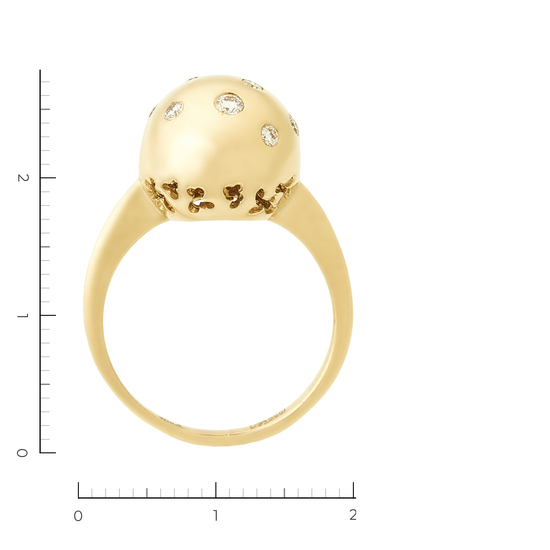 Кольцо из желтого золота 585 пробы c 9 бриллиантами, Л45070870 за 37800