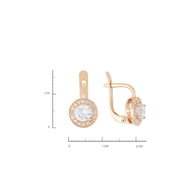 Серьги из золота 585 пробы c 34 фианитами, Л 5405 7078 за 28640