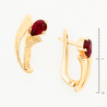 Серьги из красного золота 585 пробы c 2 корундами