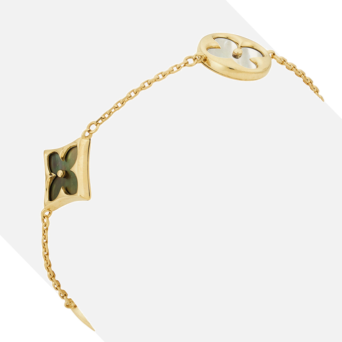 Браслет из золота 585 пробы c перламутром