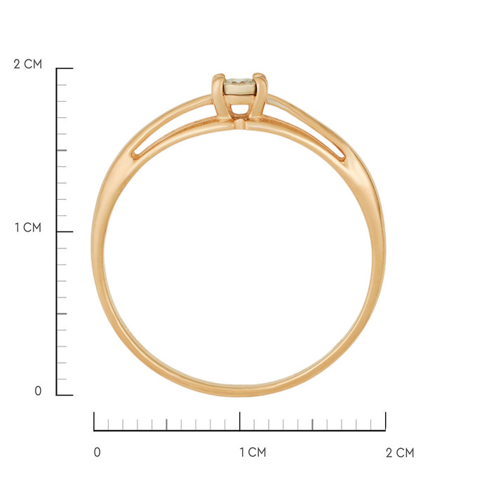 Кольцо из золота 585 пробы c бриллиантом